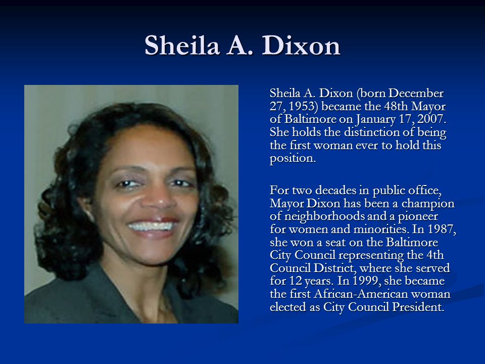 Sheila A. Dixon Sheila A.
