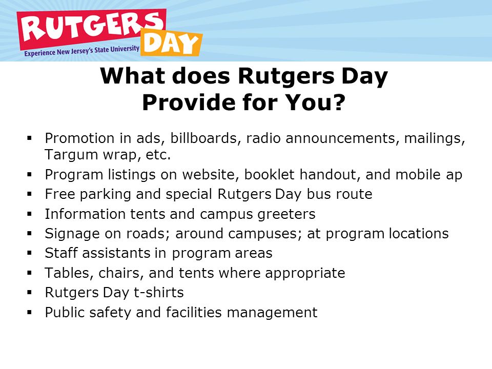 What does Rutgers Day Provide for You.