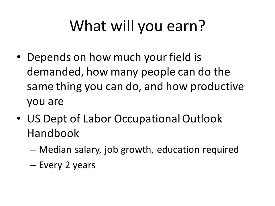 What will you earn.