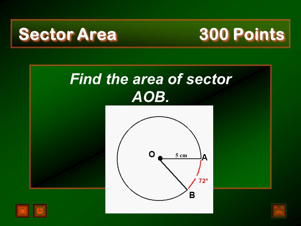 Arc Length 200 Points Arc Length AB = 2.4π cm OR Arc Length AB = (12/5)π cm
