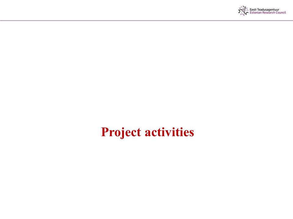 Project activities