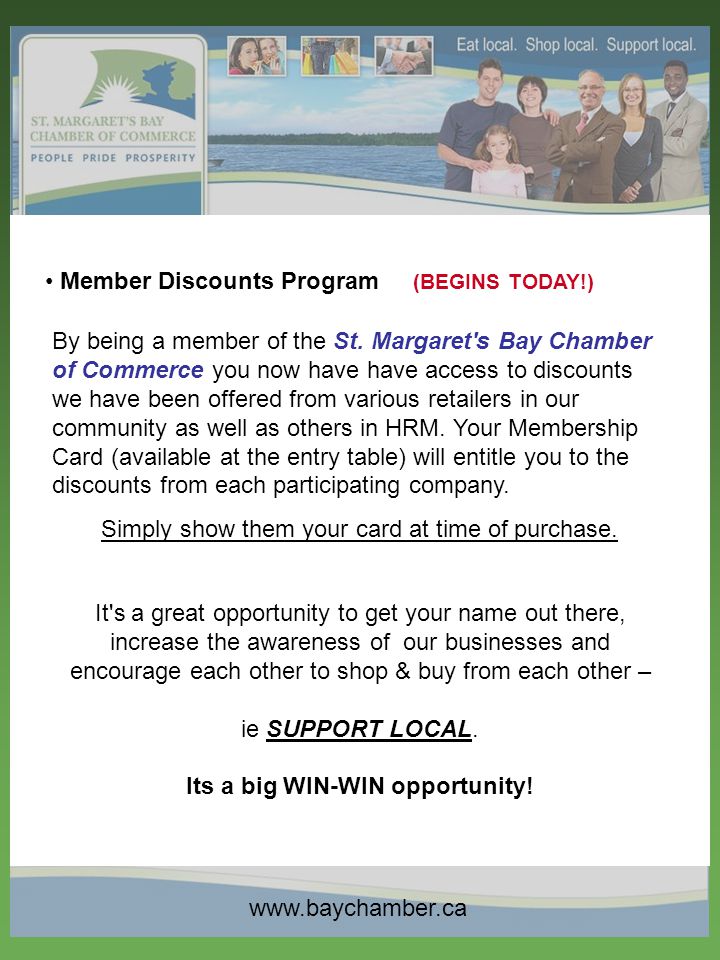 Member Discounts Program (BEGINS TODAY!) By being a member of the St.