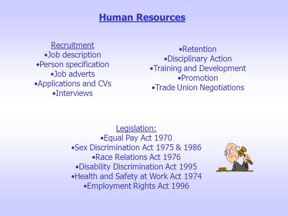 departments human resources recruitment job description person