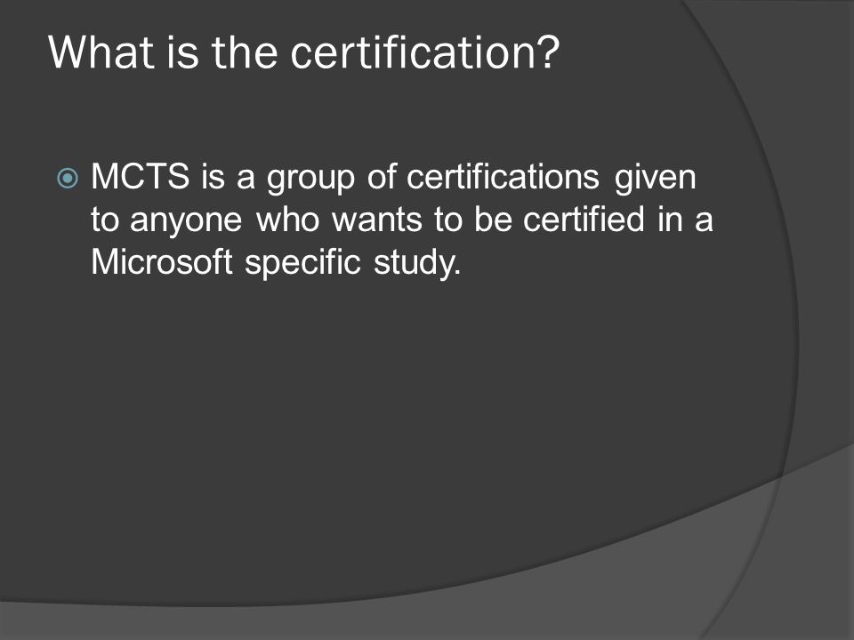 What is the certification.