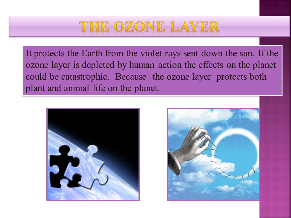 It protects the Earth from the violet rays sent down the sun.