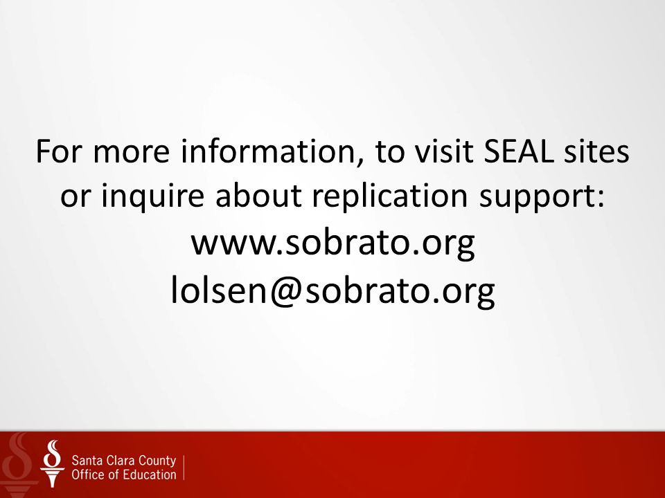 For more information, to visit SEAL sites or inquire about replication support: