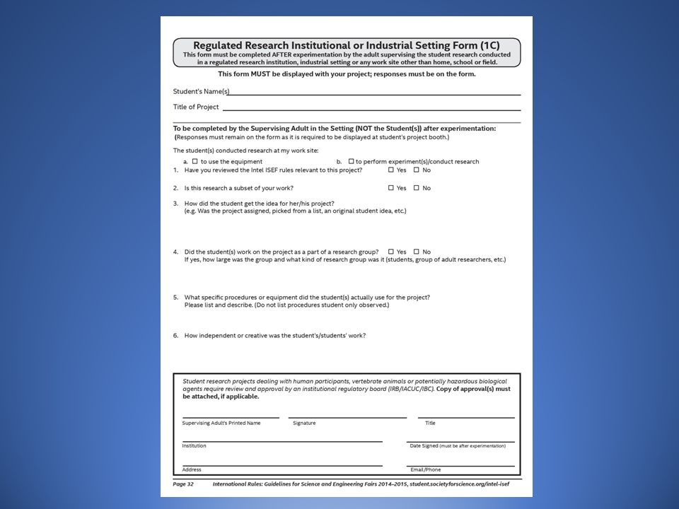 2015 Forms Science ... Fair ISEF-affiliated Intel Forms.