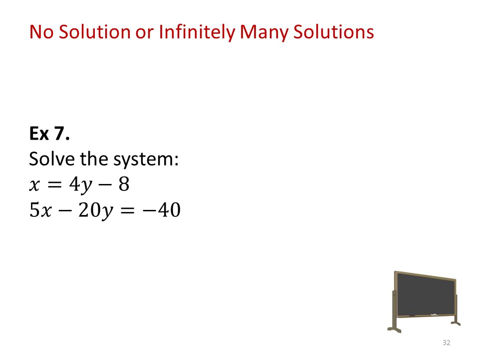 32 No Solution or Infinitely Many Solutions