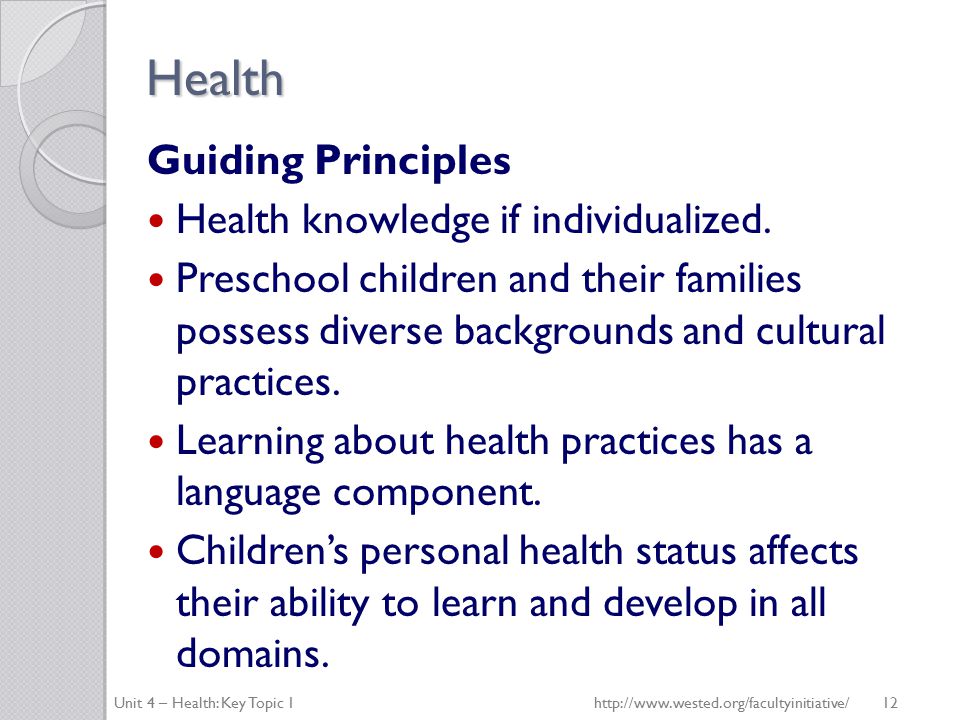 Health Guiding Principles Health knowledge if individualized.
