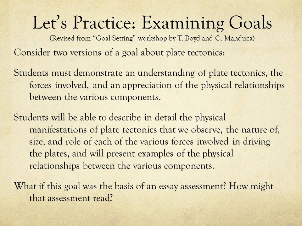 Let’s Practice: Examining Goals (Revised from Goal Setting workshop by T.