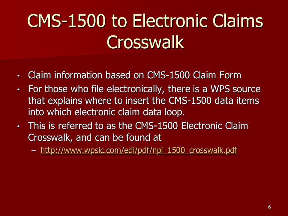 part 1 filing 3 rd party claims addressing the cms 1500 form its