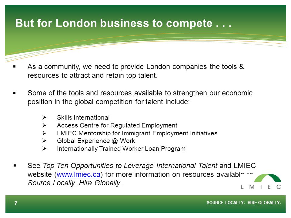 But for London business to compete...