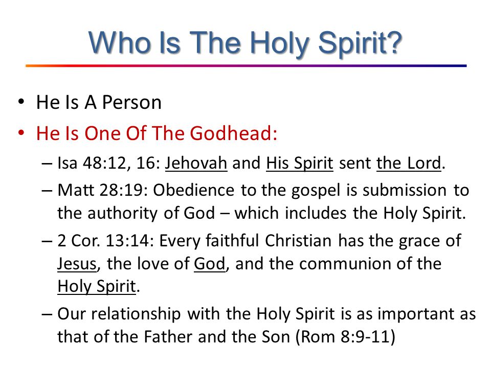 Who Is The Holy Spirit.