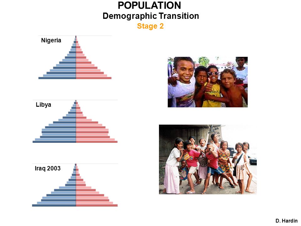 POPULATION Demographic Transition D. Hardin Stage 2 Nigeria Libya Iraq 2003