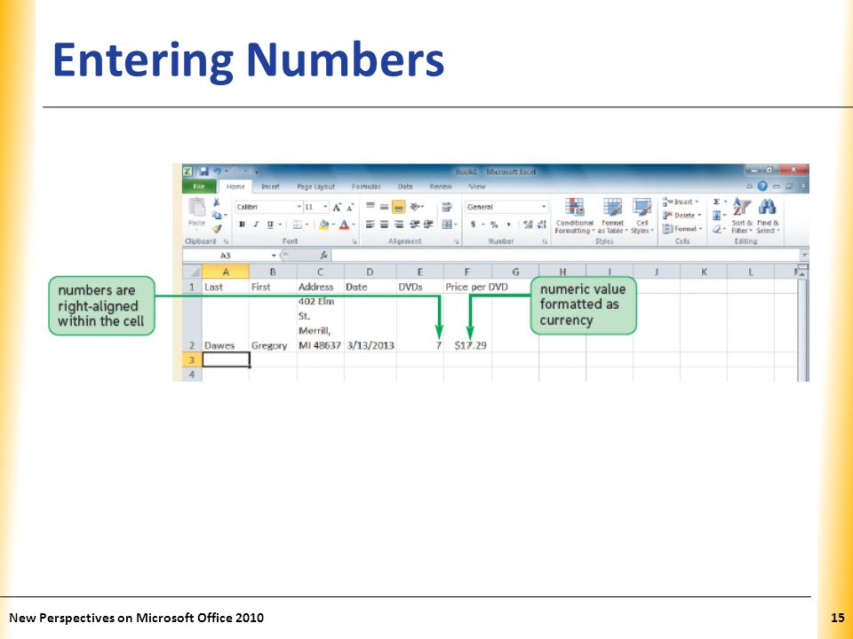 XP Entering Numbers New Perspectives on Microsoft Office