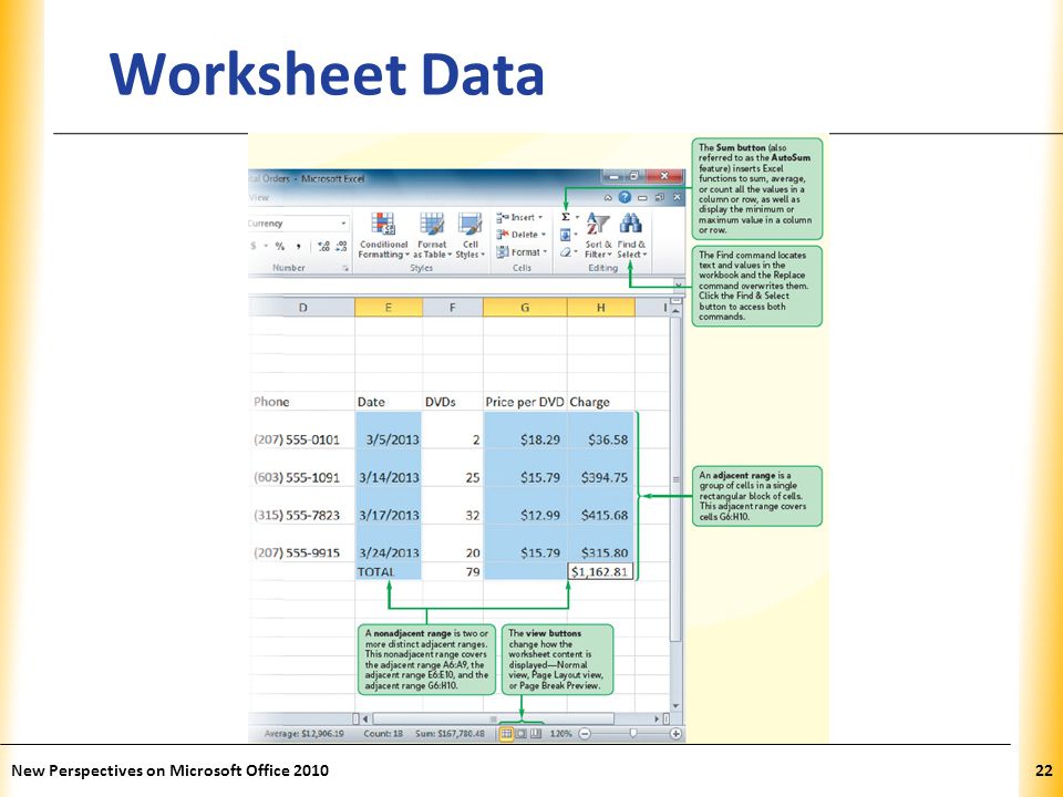 XP New Perspectives on Microsoft Office Worksheet Data