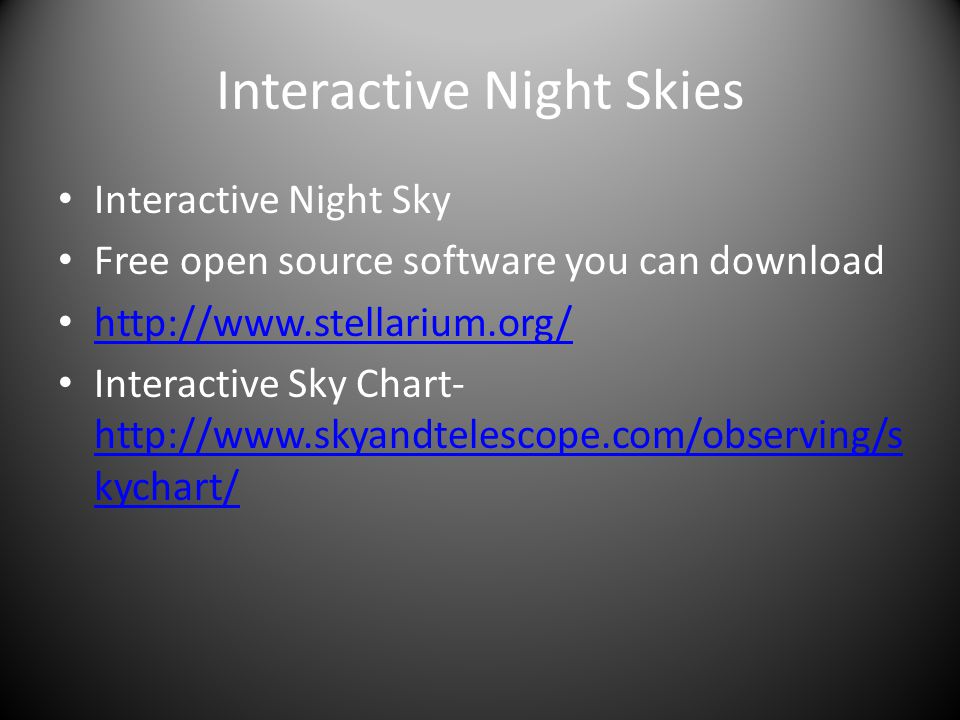 Interactive Night Sky Chart