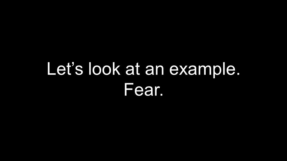 Let’s look at an example. Fear.