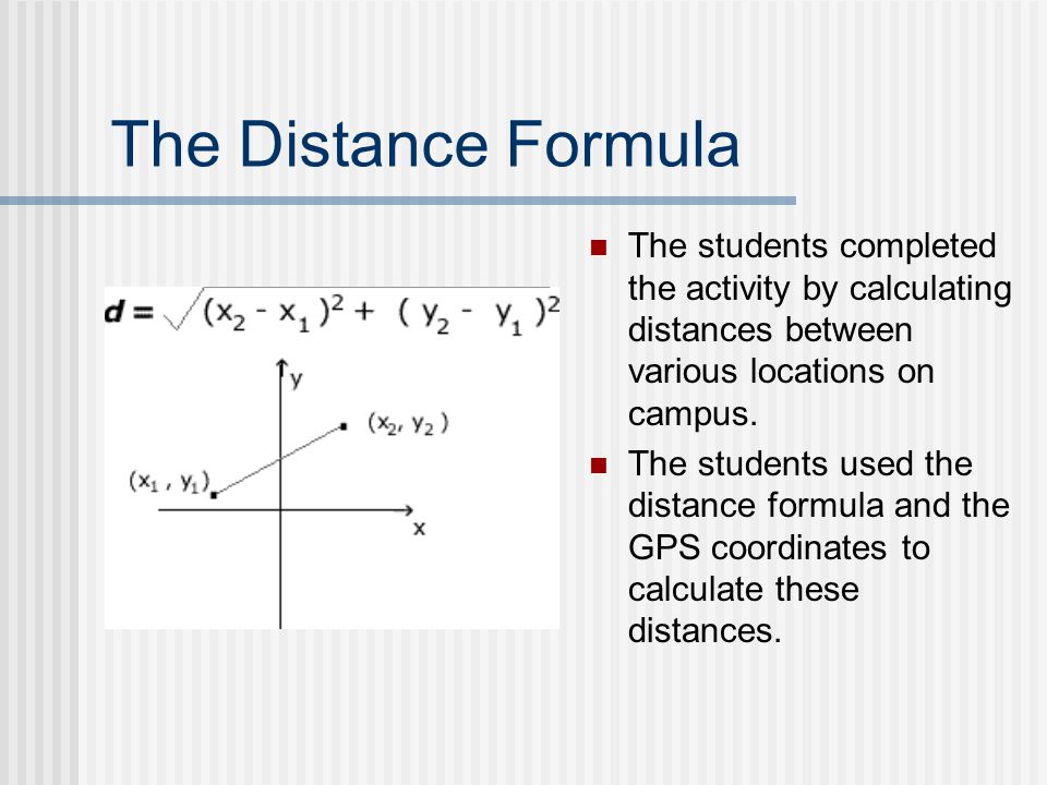 Using GPS in Algebra I One activity that interests and engages students in  mathematics. - ppt download