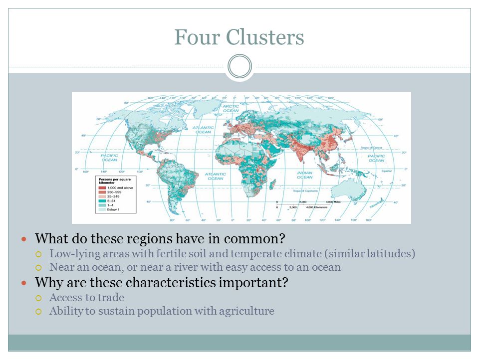 Four Clusters What do these regions have in common.