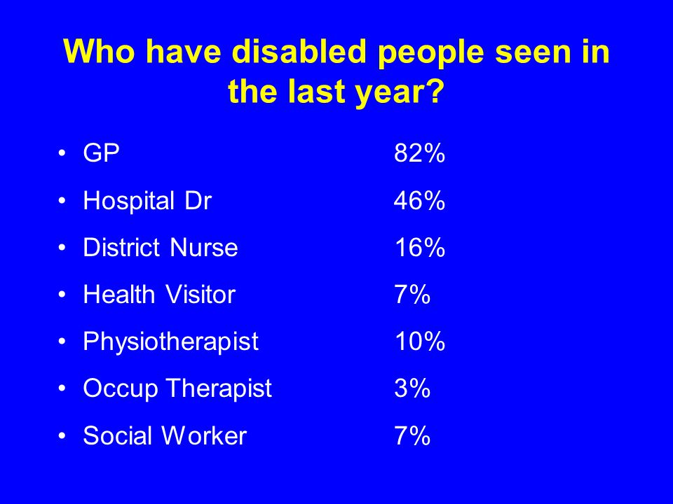 Who have disabled people seen in the last year.
