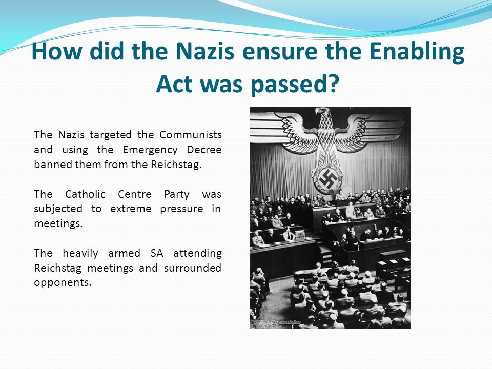 How did the Nazis ensure the Enabling Act was passed.
