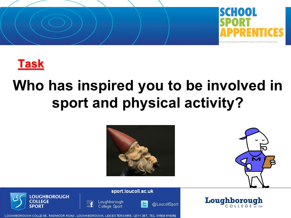 Task Who has inspired you to be involved in sport and physical activity