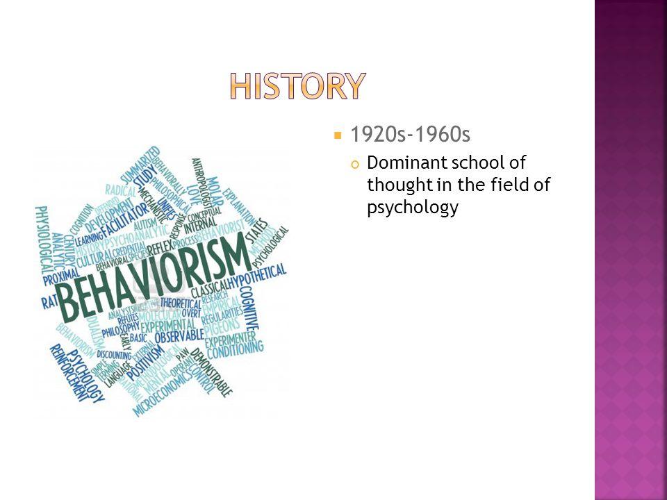  1920s-1960s ​ Dominant school of thought in the field of psychology