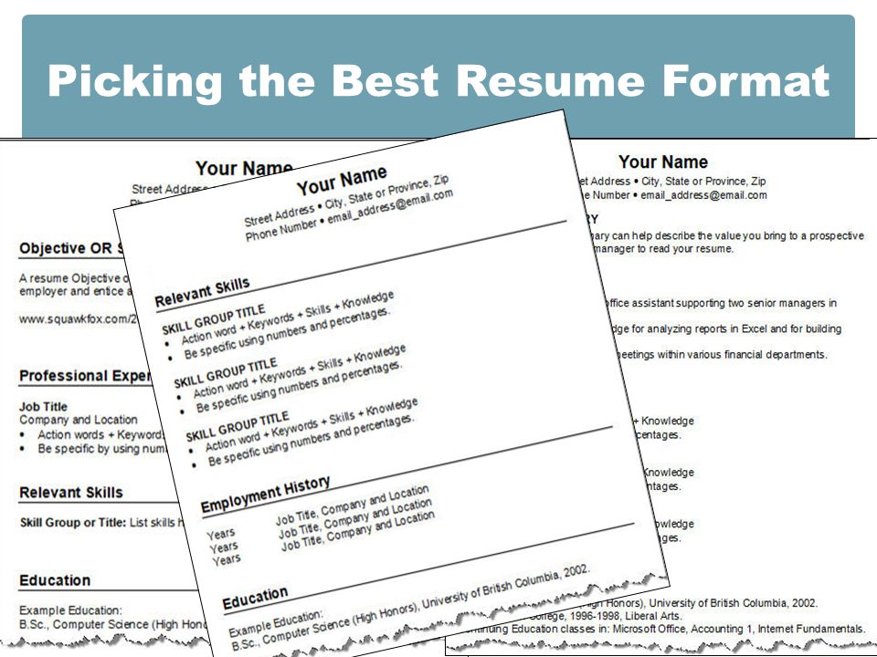 Picking the Best Resume Format