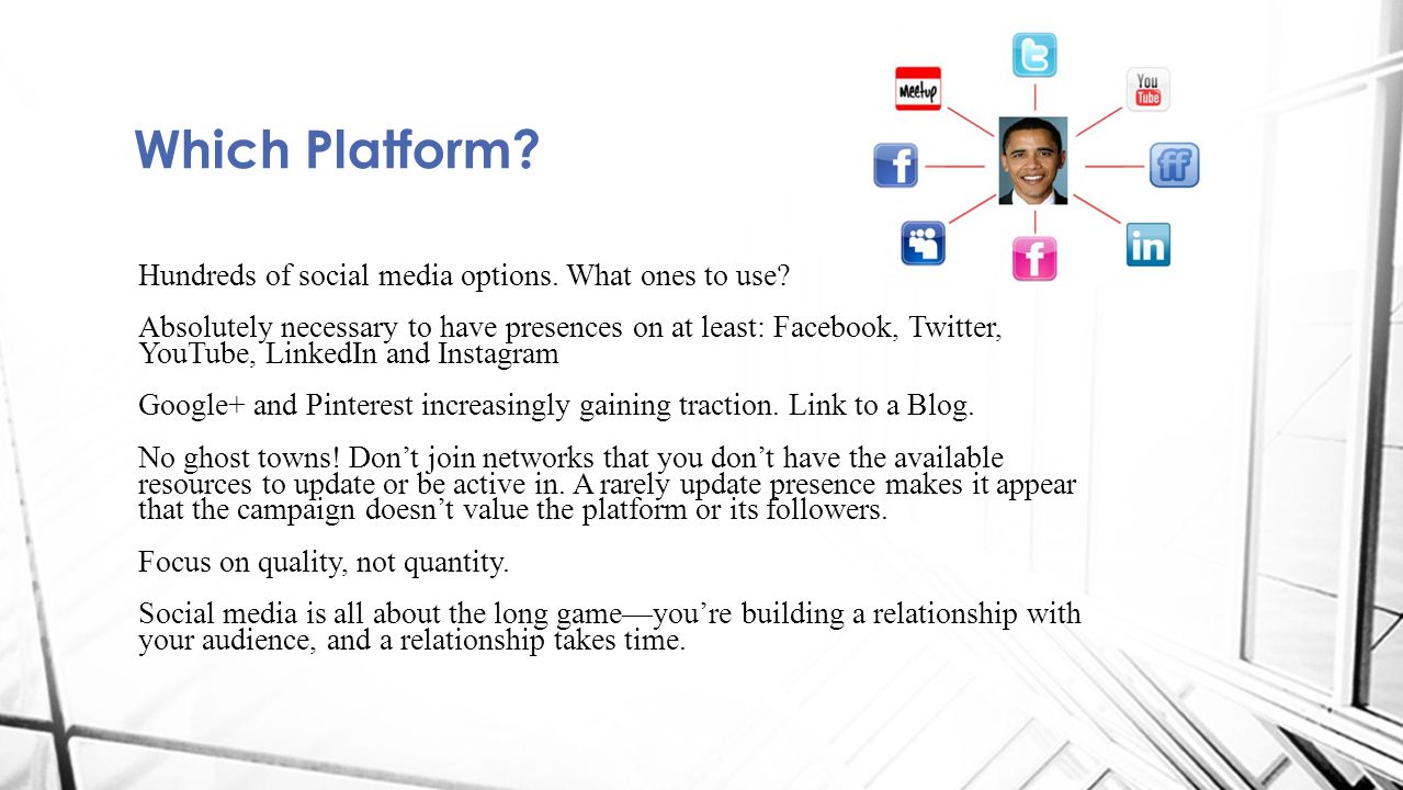 Hundreds of social media options. What ones to use.