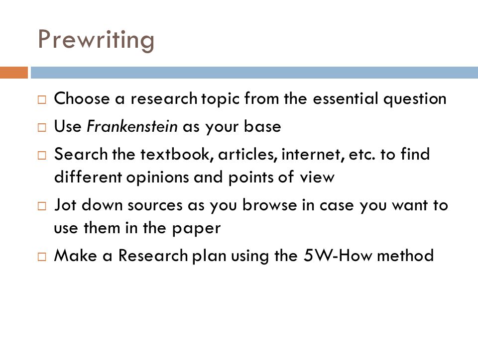 research topics for frankenstein