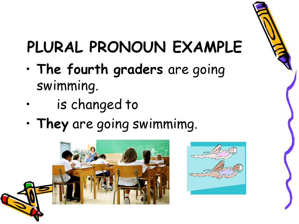 PLURAL PRONOUN EXAMPLE Would you like to eat lunch with the third grade teachers.