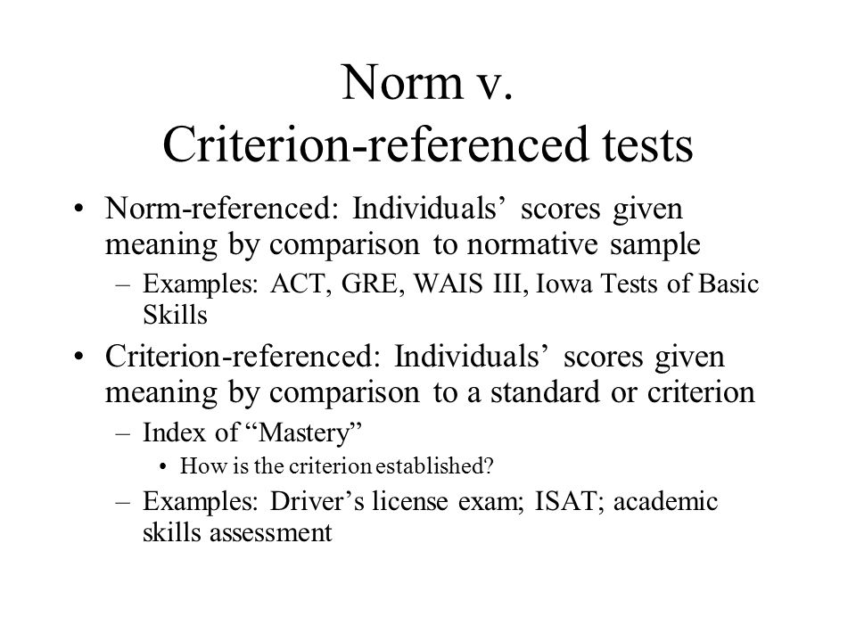 norm vs criterion