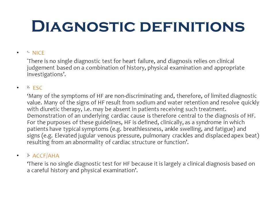 Diagnostic definitions 1.