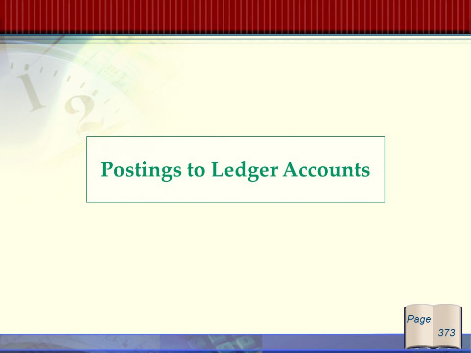 Postings to Ledger Accounts Page 373