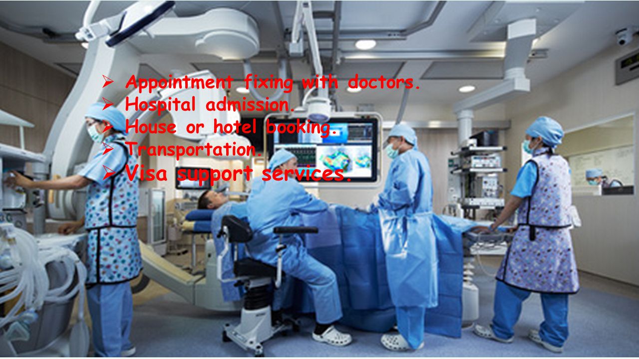  Appointment fixing with doctors.  Hospital admission.