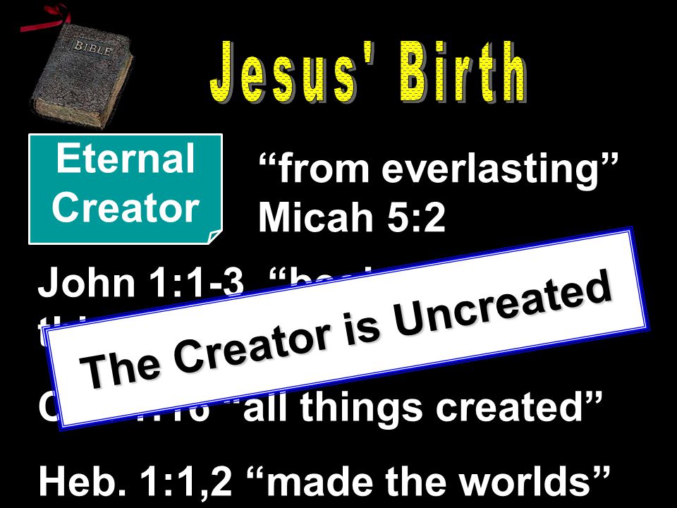 Eternal Creator from everlasting Micah 5:2 John 1:1-3 beginning all things were made by Him Col.