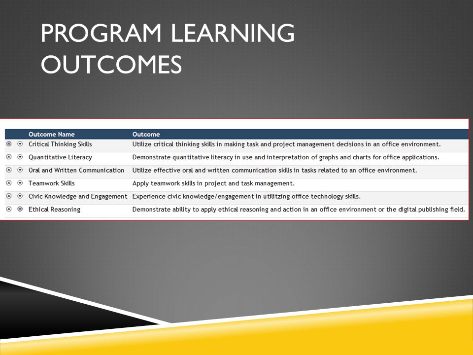 PROGRAM LEARNING OUTCOMES