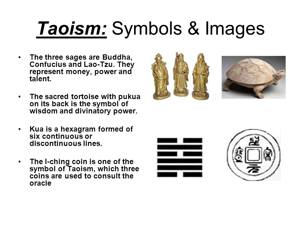 Taoism: Symbols & Images The three sages are Buddha, Confucius and Lao-...