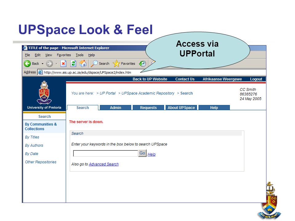 UPSpace Look & Feel Access via UPPortal