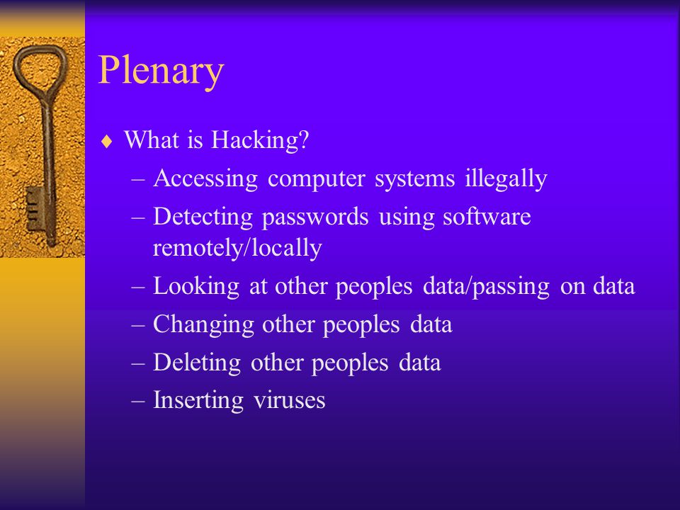 Plenary  What is Hacking.