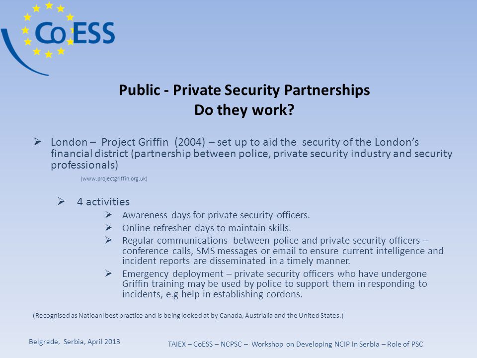 Public - Private Security Partnerships Do they work.