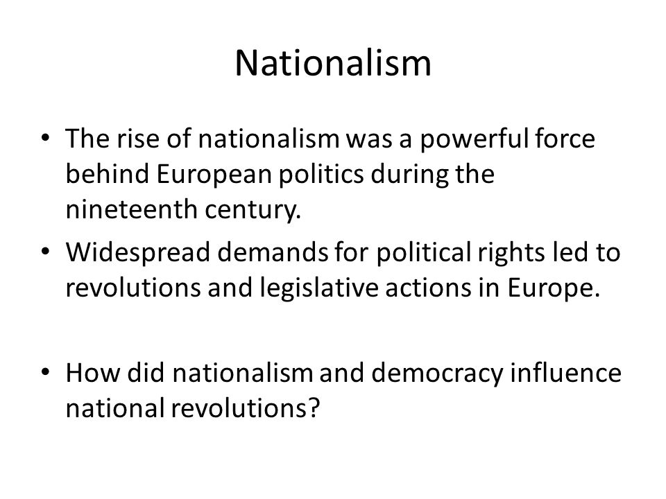 The rise of nationalism in Europe is similar to a debate between  philosophers in the 19th century