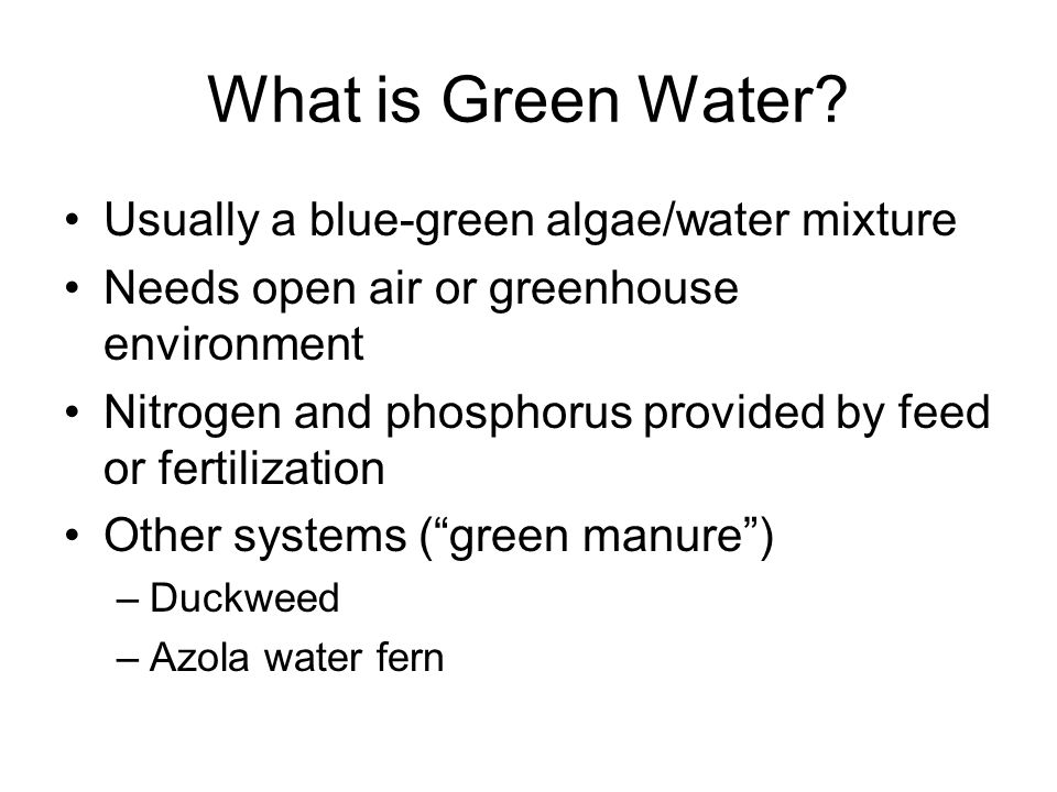 What is Green Water.