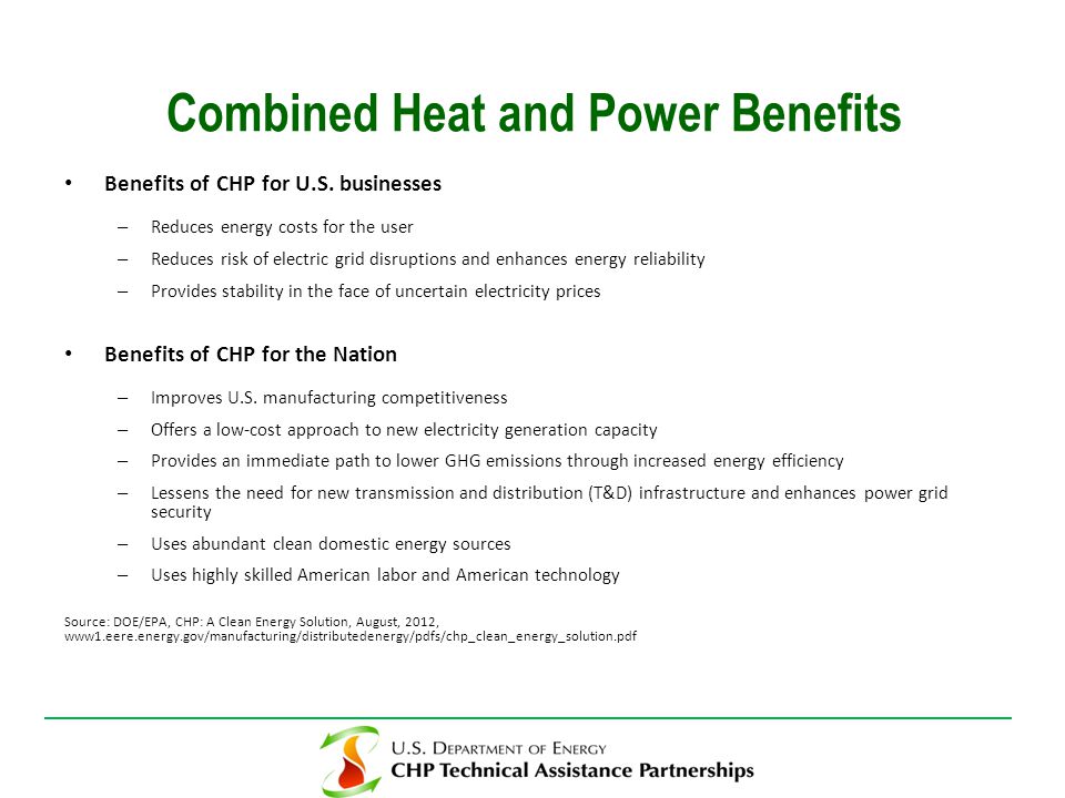 Benefits of CHP for U.S.