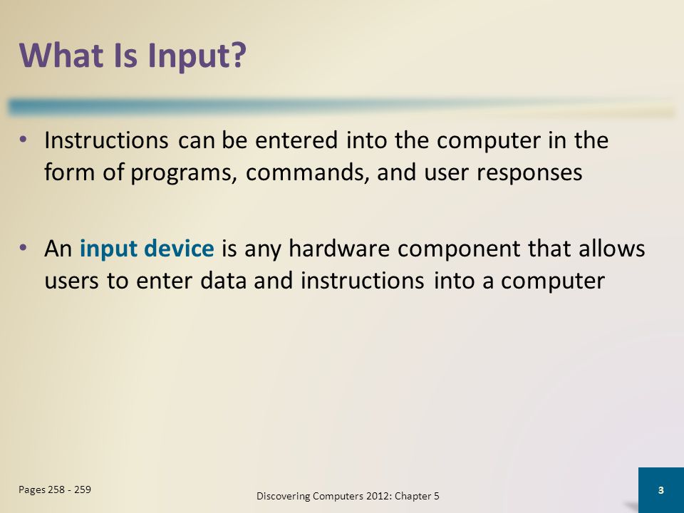 What Is Input.