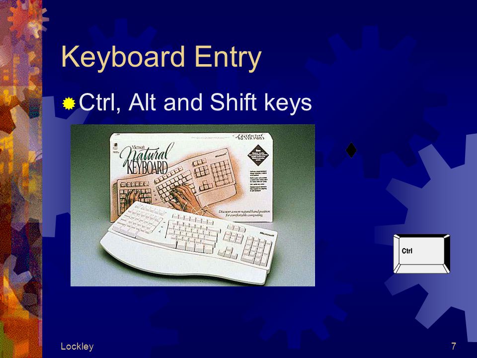 Lockley7 Keyboard Entry  Ctrl, Alt and Shift keys