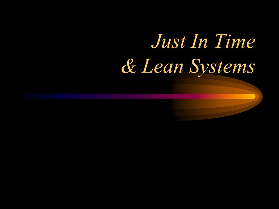 Professor Stephen Lawrence Just In Time & Lean Systems