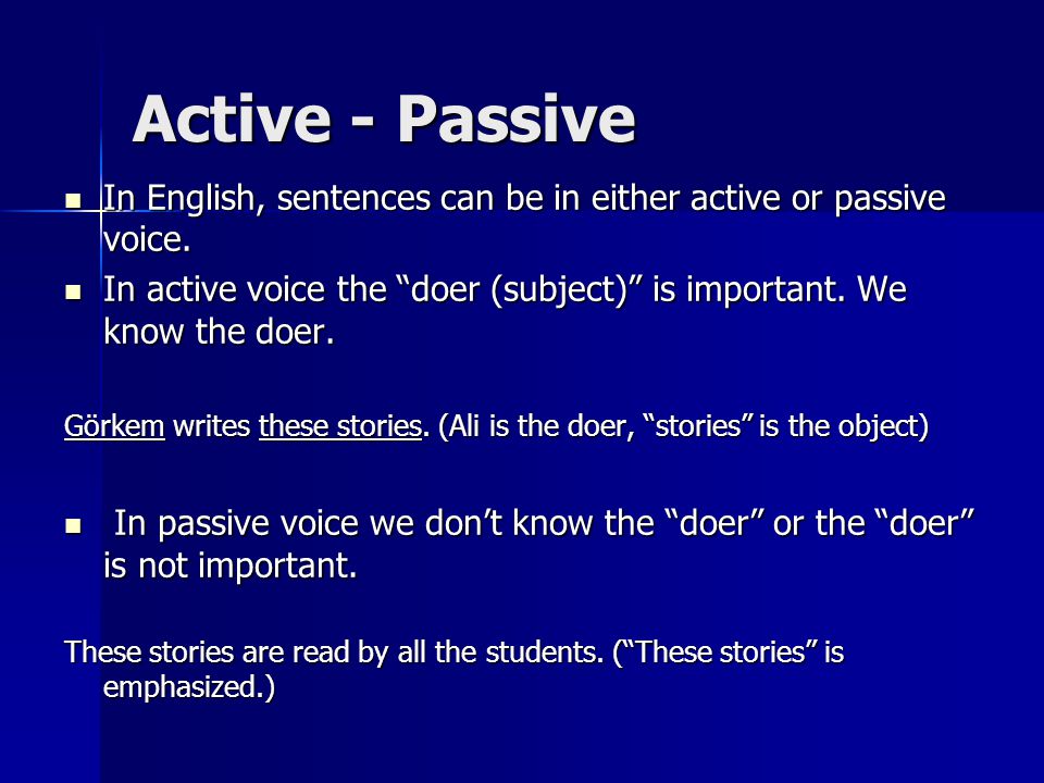 Презентация active and passive voice