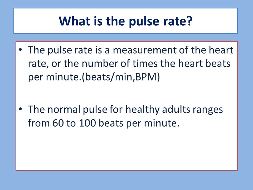 What is the pulse rate.